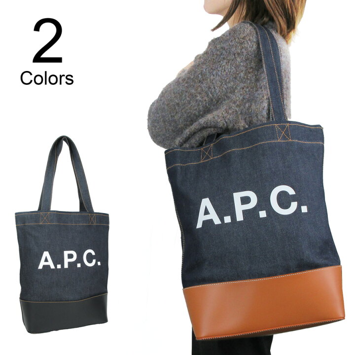 楽天市場】A.P.C. アーペーセー Logo Print Denim Tote トートバッグ 