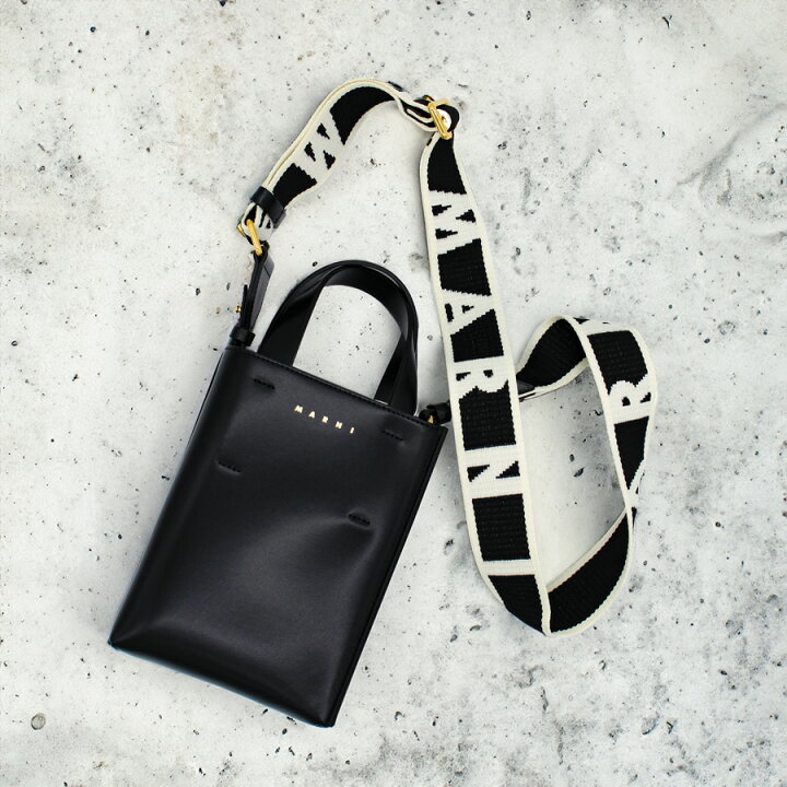 新品 MARNI マルニ ミュゼオナノ バイカラー 2way レザー バッグ