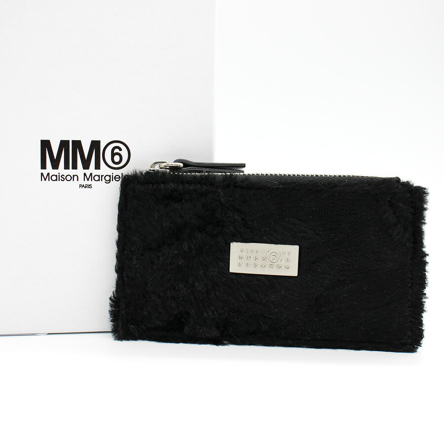 【スーパーセール】エムエムシックスメゾンマルジェラ (SA5UI0016 P7177) MM6 MAISON MARGIELA コインケース カードケース フラグメントケース ミニ財布 財布 ブラック エコファー ウォレット Numeric T8013 BLACK ユニセックス レディース メンズ プレゼント ギフト