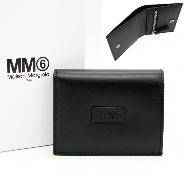 メゾンマルジェラ mm6 二つ折り財布 ウォレット ブラック 黒 楽天市場 