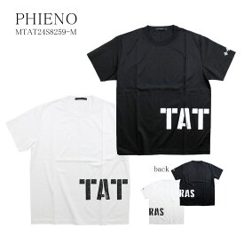 TATRAS タトラス (mtat24s8259-m)メンズ PHIENO フィエノ 半袖 Tシャツ カットソー ミリタリーテイスト ステンシル風 ロゴT BLACK　WHITE　白　黒　ブラック　ホワイト　2024SS/春夏　プレゼントにお勧め