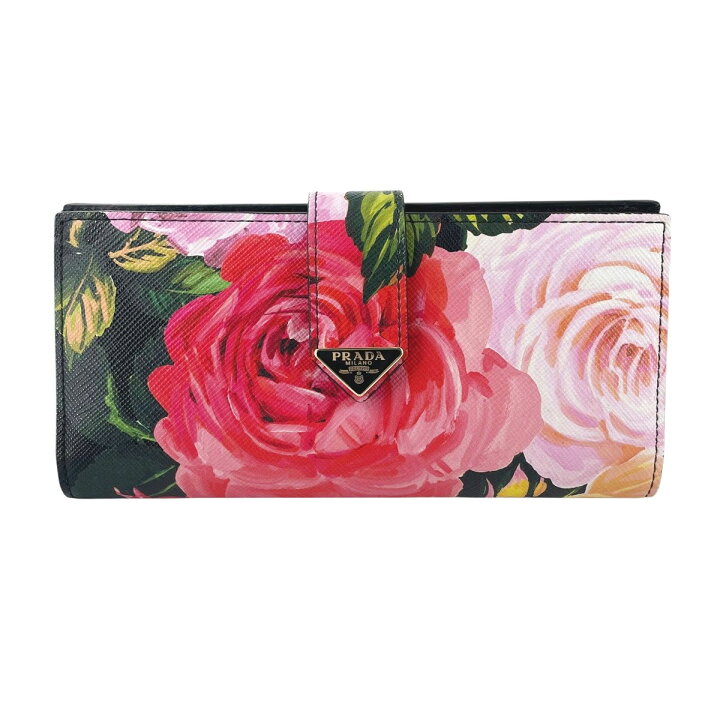 楽天市場】【中古】 PRADA プラダ サフィアーノ ロングウォレット 花柄 