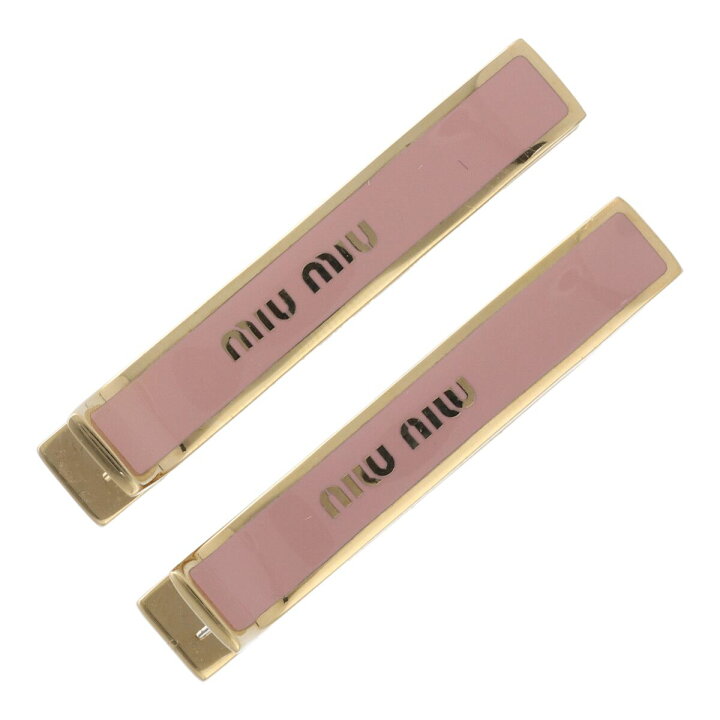 楽天市場】【中古】 MIU MIU ミュウミュウ バレッタ ロゴ ヘアピン 