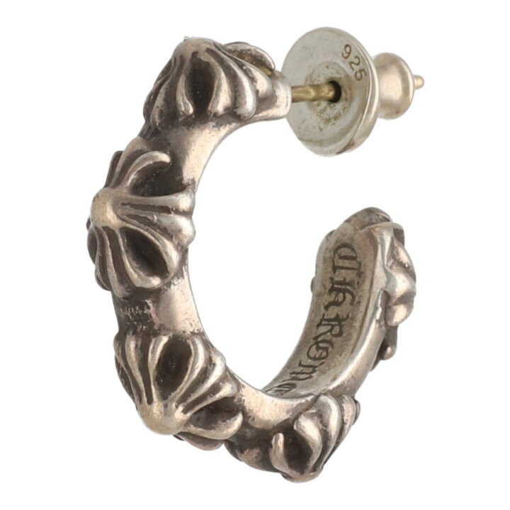 中古】 CHROME HEARTS クロムハーツ クロスバンド フープピアス SV925  