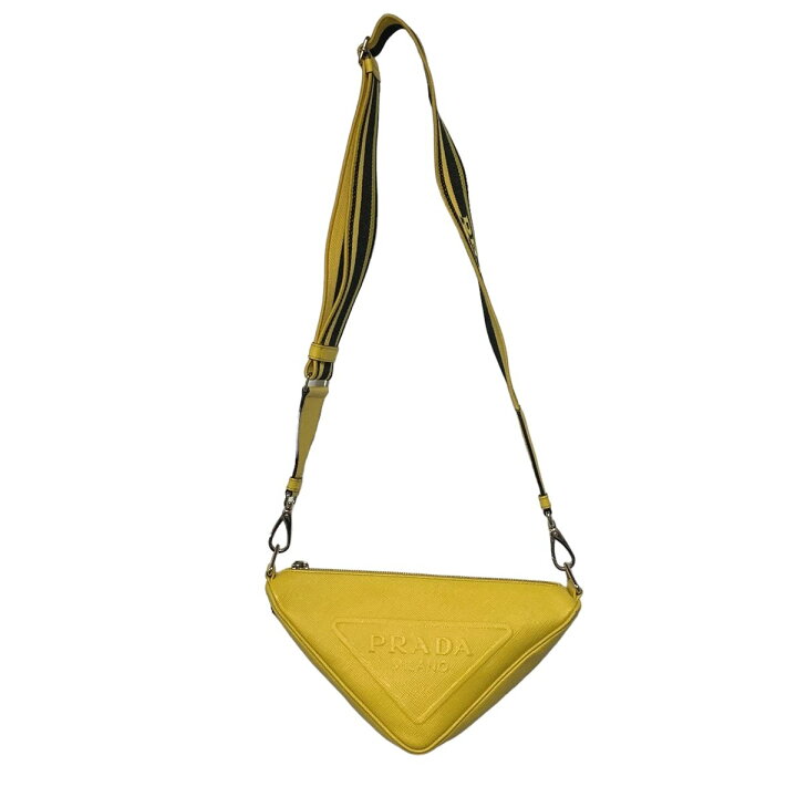 楽天市場】【中古】 PRADA プラダ トライアングル サフィアーノレザー