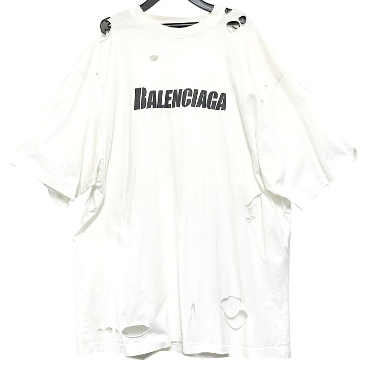 楽天市場】【中古】 BALENCIAGA バレンシアガ デストロイ ボクシーT 