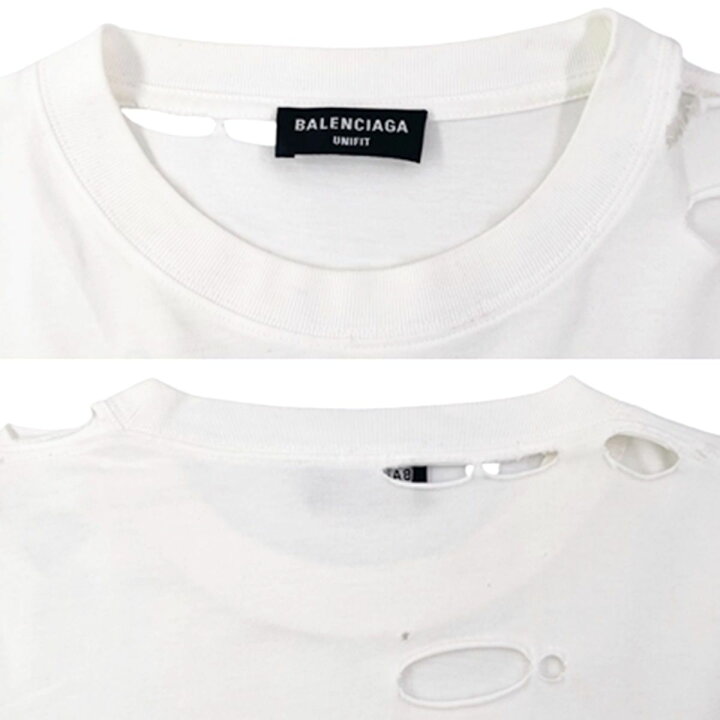 楽天市場】【中古】 BALENCIAGA バレンシアガ デストロイ ボクシーT 