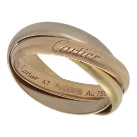 【中古】 Cartier カルティエ トリニティ リング SM 47 K18 YG WG PG イエロー ピンク ホワイト ゴールド 3連 指輪 23035575 RS