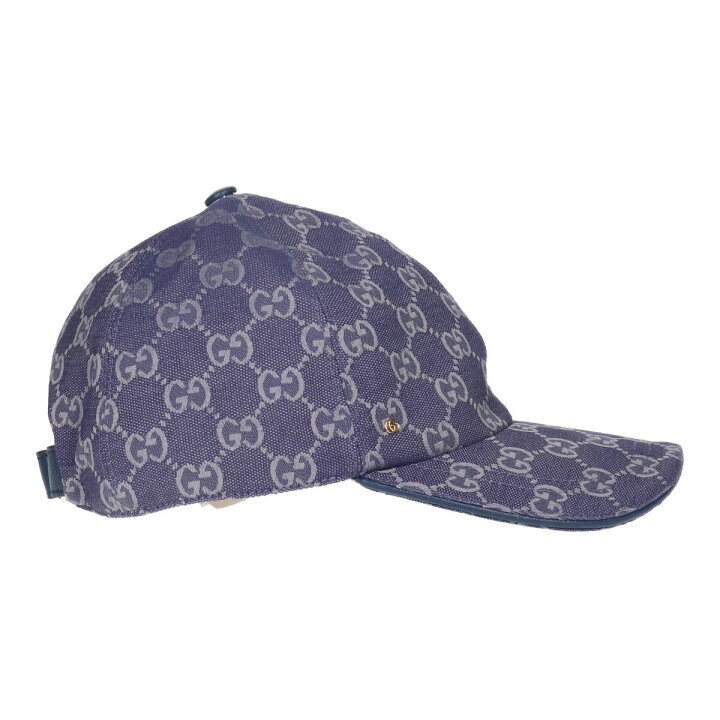 グッチ ベースボールキャップ GGキャンバス XL ネイビー