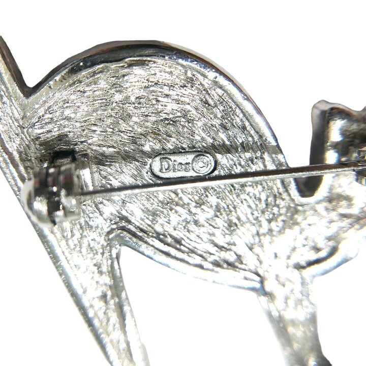 楽天市場】【中古】 C.Dior ディオール キャット モチーフ ブローチ  