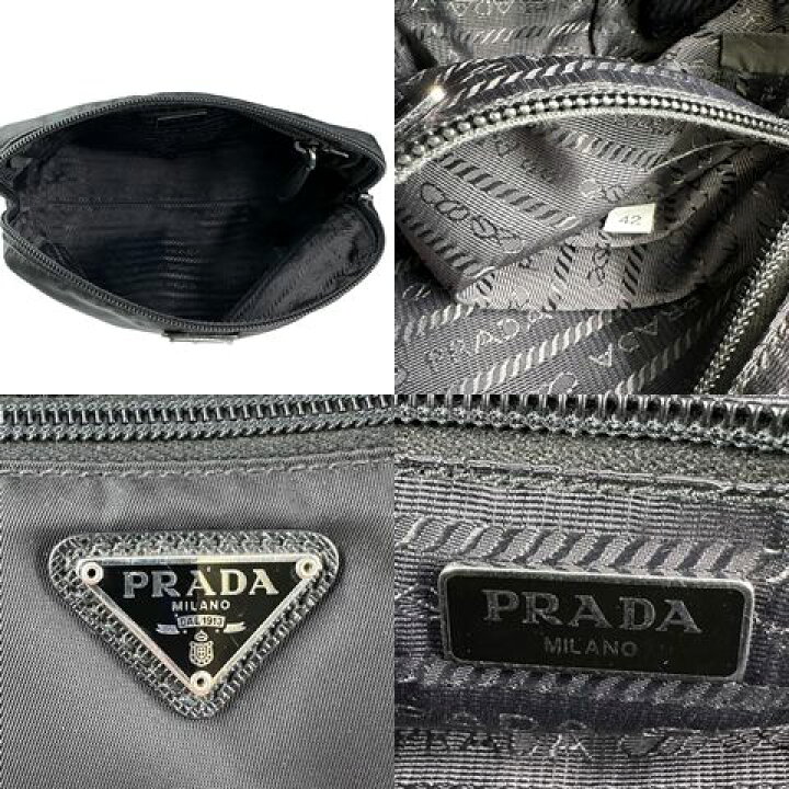 楽天市場】【中古】 PRADA プラダ 三角プレート ロゴ コスメポーチ 