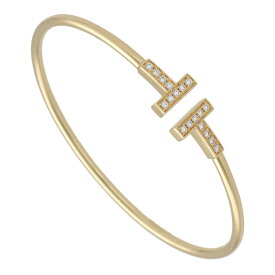 【中古】 Tiffany ＆ Co. ティファニー Tワイヤーブレスレット YG ダイヤモンド 60010754 バングル ジュエリー アクセアリー ミディアム イエローゴールド 23015340 AO