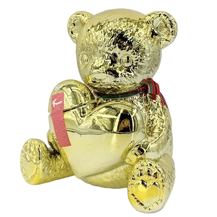 楽天市場】【中古】テディ デキャンタ 置物 Gold ゴールド くま リボン 