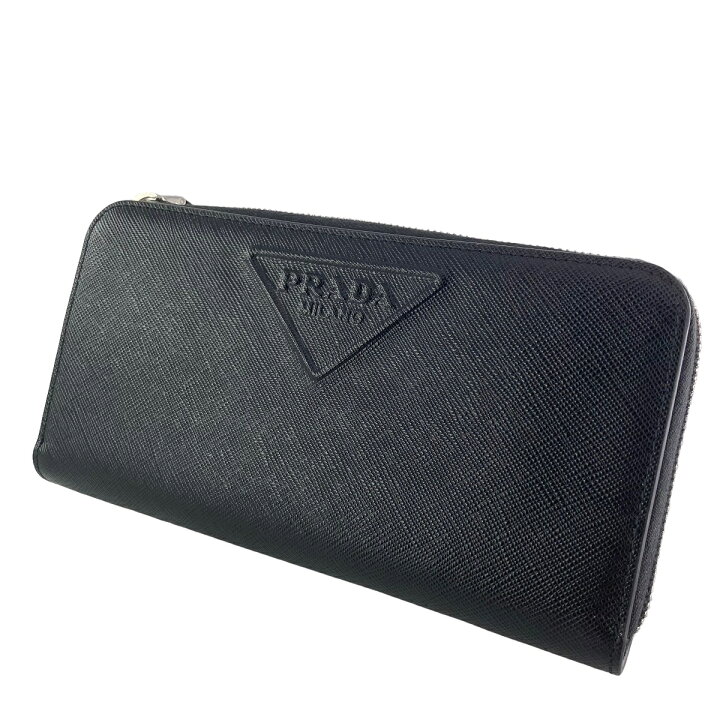 楽天市場】【中古】 PRADA プラダ エンボスロゴ ラウンドジップ 