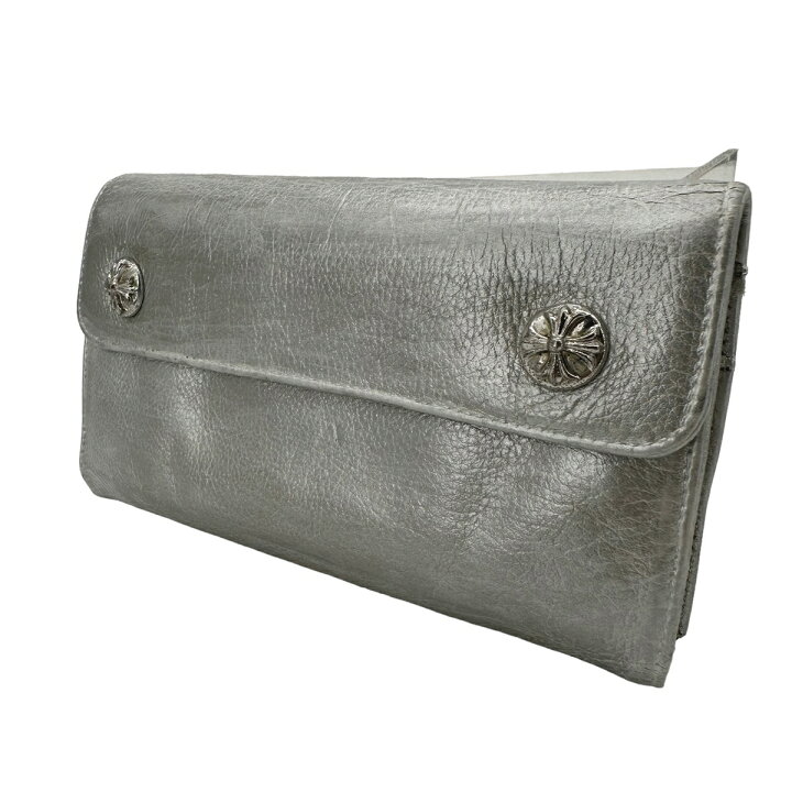 CHROME HEARTS クロムハーツ クロスボタン ウェーブウォレット 3つ折り 