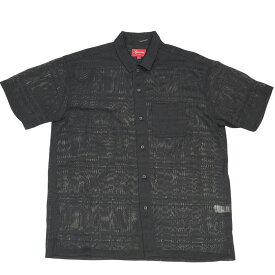 【中古】 SUPREME シュプリーム メッシュ 襟付き半袖シャツ 黒 XL シースルー 春夏 レイヤー メンズ 24022755 MK