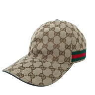 【中古】GUCCI グッチ GGキャンバス ベースボールキャップ 200035・204891 ブラウン ユニセックス 帽子 2…