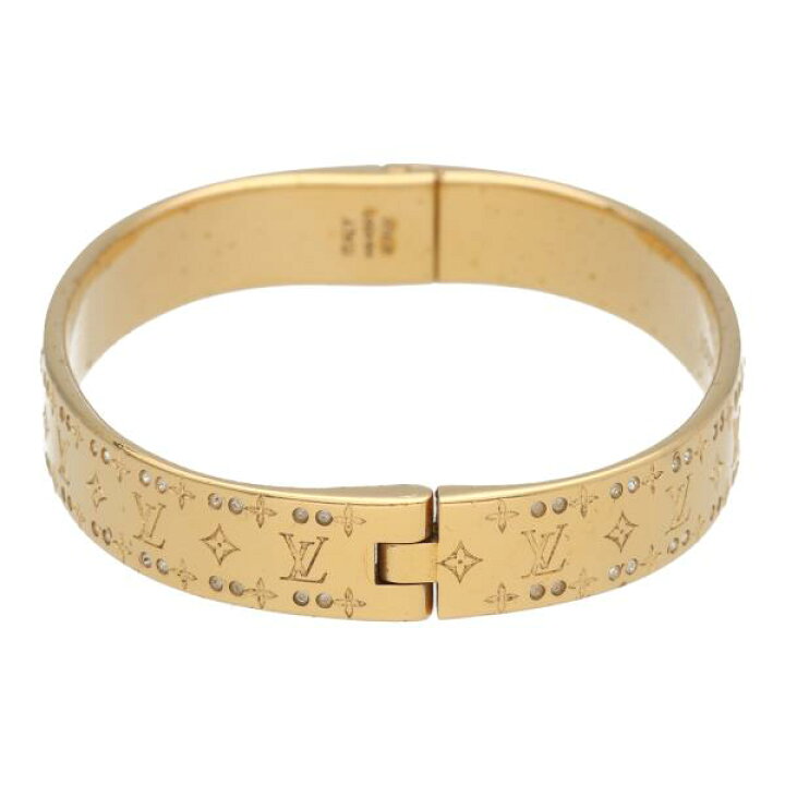 LOUIS VUITTON M64861 Nanogram Strass Bracelet Gold Metallic 6.69