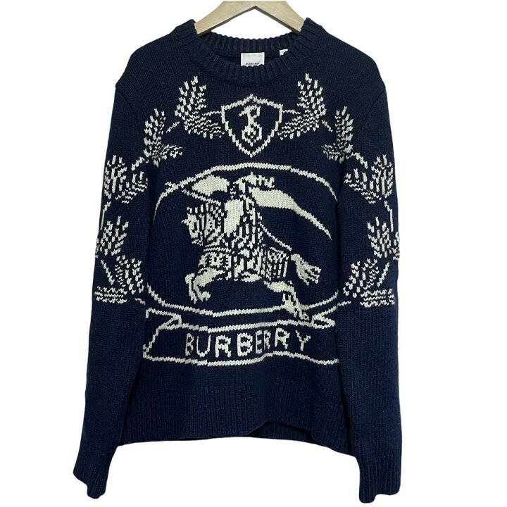 楽天市場】【中古】BURBERRY 8058764 ウールジャガードセーター ロゴ  