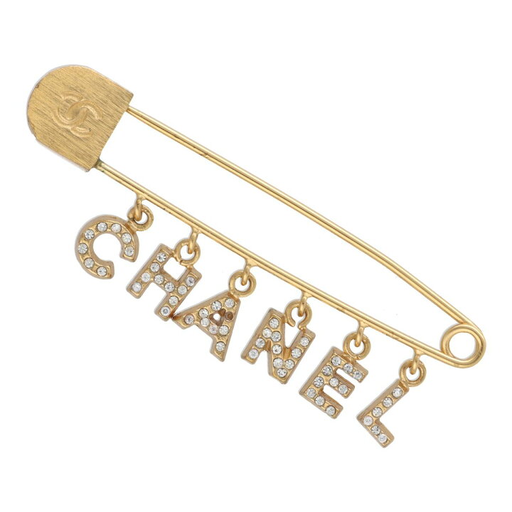 楽天市場】【中古】 CHANEL シャネル ブローチ 01P ロゴ ライン 