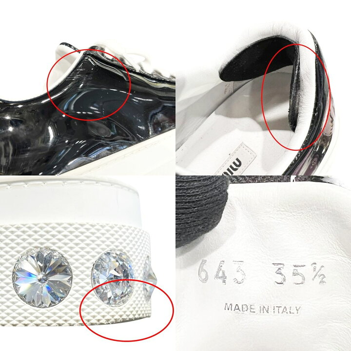 楽天市場】【中古】 MIU MIU ミュウミュウ パテント クリスタル厚底 
