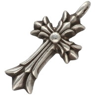 【中古】 CHROME HEARTS クロムハーツ ダブルCHクロス チャーム SV925 シルバー ペンダント ネックレス …