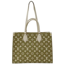 【ほぼ全品10％OFF!4日20時から4時間限定！】ルイ ヴィトン LOUIS VUITTON バッグ モノグラム アンプラント レディース ブランド トートバッグ ハンドバッグ ショルダーバッグ 2way オンザゴー MM カーキ M46060 ホワイト バイカラー おしゃれ 大容量 【中古】