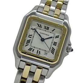 カルティエ Cartier 時計 ボーイズ ブランド パンテール MM 2ロウ デイト クオーツ QZ ステンレス SS ゴールド YG W25028B6 コンビ 磨き済み 【中古】