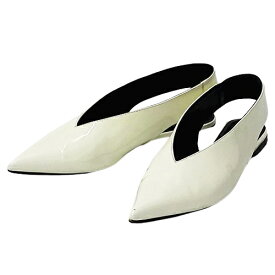セリーヌ CELINE パンプス レディース ブランド 靴 シューズ エナメル ホワイト サイズ35 約22cm 白 おしゃれ 大人 おでかけ 箱付き 【中古】