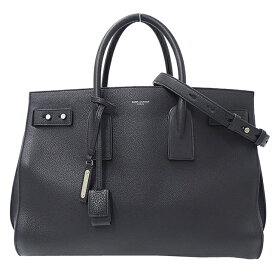 【全品5％OFF！24日20時～】イヴ・サンローラン YVES SAINT LAURENT バッグ レディース ブランド ハンドバッグ ショルダーバッグ 2way サックドジュール ブラック 464959 大きめ A4 通勤 おでかけ 肩掛け シンプル 黒 【中古】