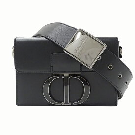 【全品1000円OFFクーポン！21日迄】ディオール Dior バッグ レディース ブランド 30モンテーニュ ショルダーバッグ ボックスバッグ ブラック 小さめ ブラック金具 肩がけ シンプル ロゴ 黒 【中古】