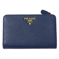 楽天市場】プラダ prada 二つ折り財布 blueの通販 