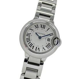 【最大10％OFF!9日20時〜16日1時59分迄！】カルティエ Cartier 時計 レディース ブランド バロンブルー SM クオーツ QZ ステンレス SS W69010Z4 シルバー ラウンド 磨き済み 【中古】