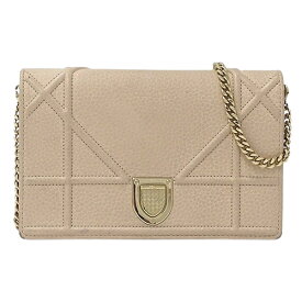 ディオール Dior バッグ レディース ブランド ショルダーバッグ クラッチバッグ 2way ディオラマ レザー ピンクベージュ チェーンショルダー ミニバッグ おしゃれ 【中古】