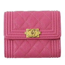 楽天市場】CHANEL A13225 ピンク 三つ折り財布 キャビアスキンの通販 