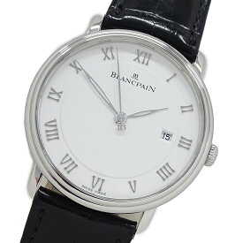 【最大10％OFF!9日20時〜16日1時59分迄！】ブランパン BLANCPAIN ヴィルレ ウルトラスリム 6651-1127-55B 時計 メンズ ブランド デイト 自動巻き AT ステンレス SS シルバー ブラック 裏スケ 磨き済み 【中古】