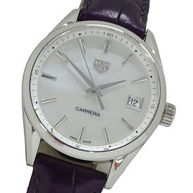 【最大10％OFF!9日20時〜16日1時59分迄！】タグホイヤー TAG Heuer カレラ WBK1311 FC8261 時計 レディース ブランド デイト シェル クオーツ QZ ステンレス SS レザー 磨き済み 【中古】