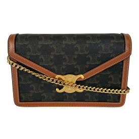 セリーヌ CELINE バッグ レディース ブランド ショルダーバッグ トリオンフ ダークブラウン ミニバッグ コンパクト 肩掛け おしゃれ ロゴ 香水付き 【中古】