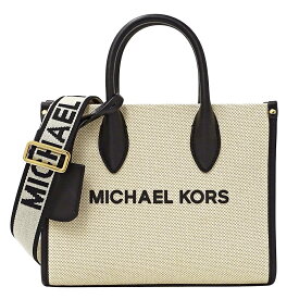 マイケル・コース Michael Kors バッグ レディース ブランド ハンドバッグ トートバッグ ショルダーバッグ 2way ミレラ スモール キャンバス アイボリー ブラック ロゴ ミニバッグ おしゃれ 斜め掛け 【中古】