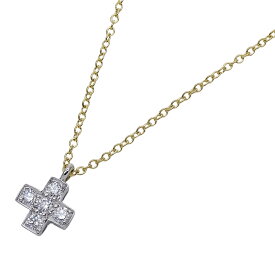 【ほぼ全品10％OFF!10日20時から5時間限定】ティファニー TIFFANY&Co. ネックレス レディース ブランド 750YG PT950 ダイヤモンド クルーシーフォーム クロス イエローゴールド プラチナ ジュエリー 磨き済み 【中古】