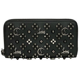 クリスチャンルブタン Christian Louboutin 財布 メンズ ブランド 長財布 レザー ブラック レッド シルバー金具 スタッズ ロゴ アイコン 【中古】