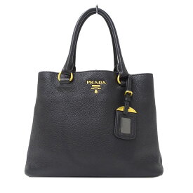 プラダ PRADA バッグ レディース ブランド ハンドバッグ レザー ブラック 1BA058 黒 お出かけ おしゃれ 大人 シンプル 【中古】
