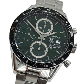 【最大10％OFF!9日20時〜16日1時59分迄！】タグホイヤー TAG Heuer カレラ CV201F BA0794 時計 メンズ ブランド グレートオーシャンロード 日本限定600本 自動巻き AT ステンレス SS シルバー グリーン 裏スケ 磨き済み 【中古】