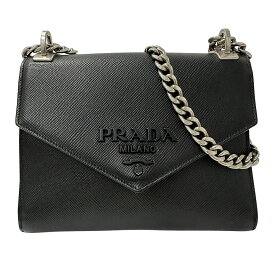 プラダ PRADA バッグ レディース ブランド ショルダーバッグ レザー チェーンショルダー ブラック 黒 ミニバッグ 小さめ 斜め掛け おしゃれ 【中古】