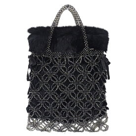 アンテプリマ ANTEPRIMA バッグ レディース ブランド ハンドバッグ ビーズ ファー ブラック 黒 秋冬 おしゃれ かわいい 【中古】