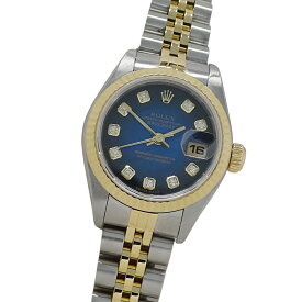 ロレックス ROLEX デイトジャスト 79173G Y番 時計 レディース ブランド 10P ダイヤモンド ブルーグラデーション 自動巻き AT ステンレス SS ゴールド YG コンビ 磨き済み 【中古】