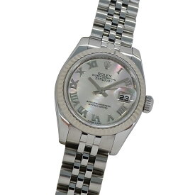 ロレックス ROLEX デイトジャスト 179174NR Z番 時計 レディース ブランド シェル 自動巻き AT ステンレス SS ホワイトゴールド WG シルバー 磨き済み 【中古】
