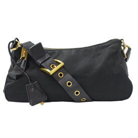 プラダ PRADA バッグ レディース ブランドハンドバッグ ショルダーバッグ ワンショルダー レザー ブラック BR0232 黒 お出かけ おしゃれ 大人 シンプル 【中古】