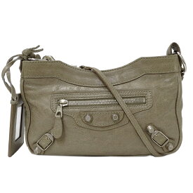 バレンシアガ BALENCIAGA バッグ レディース ブランド ショルダーバッグ レザー ベージュ グレージュ お出かけ おしゃれ 斜め掛け 小さめ シンプル 【中古】