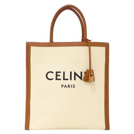 セリーヌ CELINE バッグ レディース ブランド トートバッグ キャンバス バーティカルカバ ラージ ブラウン アイボリー 手さげ 大きめ おしゃれ 通勤 上品 大人 【中古】